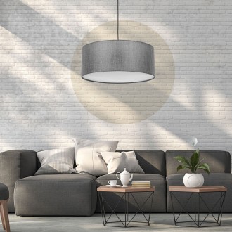 TK Lighting 4654 - Textilný luster Earth 3xE27, Ø500, grafit