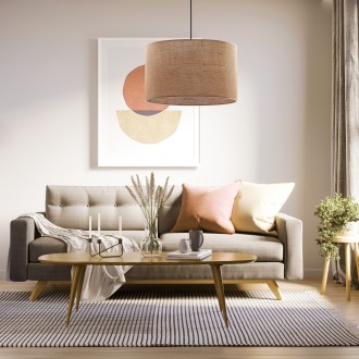 TK Lighting 6582 - Textilný luster Juta 3xE27, Ø500, juta