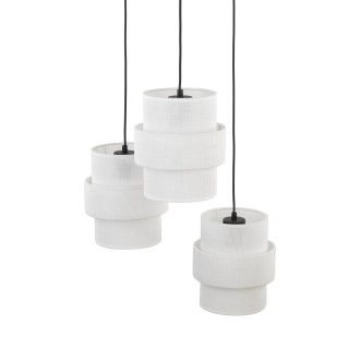 TK Lighting 6018 - Textilný luster Calisto 3xE27, Ø450, biela/čierna