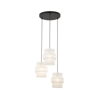 TK Lighting 6018 - Textilný luster Calisto 3xE27, Ø450, biela/čierna