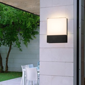 TOP LIGHT Noel PIR - Vonkajšie nástenné LED svietidlo NOEL PIR 10W, 4000K, 900lm, IP54, čierna + senzor